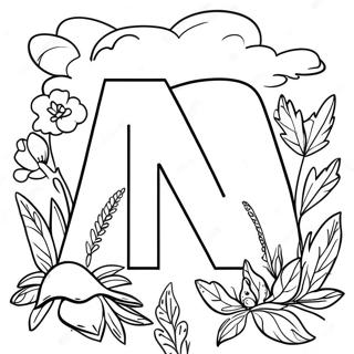 Pahina Ng Kulay Ng Letra N Na May Temang Kalikasan 81262-23024