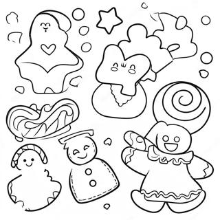 Pahina Ng Kulay Ng Mga Festive Gingerbread Cookies 81647-23318
