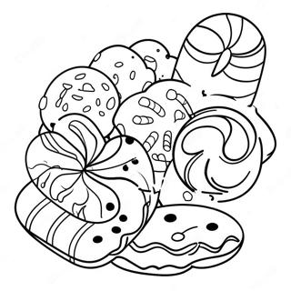 Pahina Ng Kulay Ng Masayang Candy Cane Cookies 81650-23332