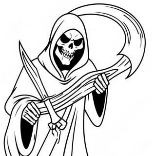 Nakakatakot Na Pahina Ng Kulay Ng Grim Reaper 81853-23477