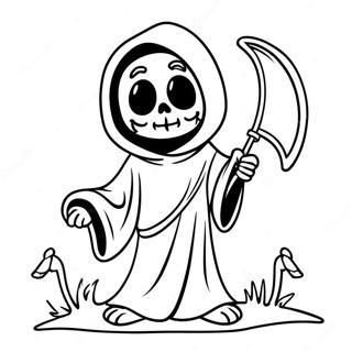 Cute Na Grim Reaper Na May Sickle Na Pahina Ng Kulay 81854-23484