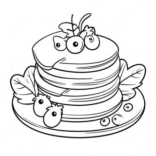 Malambot Na Pancake Na May Mga Berries Na Pahina Ng Kulay 82136-23699