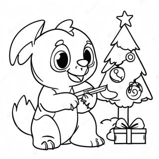 Masayang Pasko Na Pagsasama Ng Dekorasyon Ng Puno Na Pahina Ng Kulay 82524-24034