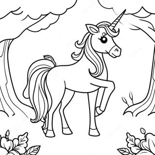 Pahina Ng Kulay Ng Mistikong Unicorn Sa Mahikang Gubat 82651-24133