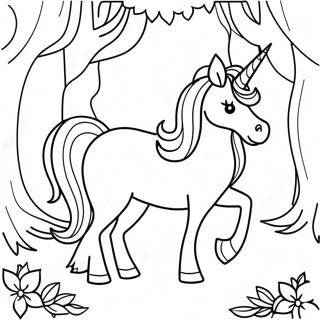 Pahina Ng Kulay Ng Mistikong Unicorn Sa Mahikang Gubat 82651-24136