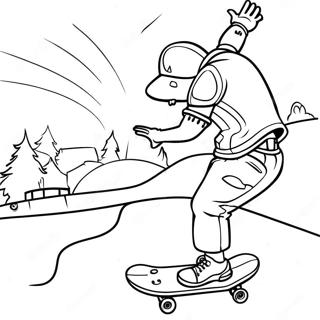 Eksena Sa Skateboard Park Na Pahina Ng Kulay 82859-24299