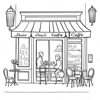 Eksena Sa Cafe Ng Paris Na Pahina Ng Kulay 83781-25017