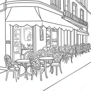 Eksena Sa Cafe Ng Paris Na Pahina Ng Kulay 83781-25018