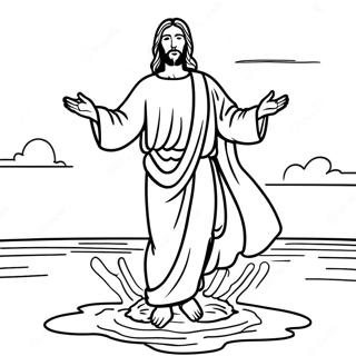 Si Jesus Na Naglalakad Sa Tubig Sa Pahina Ng Kulay 8379 1875