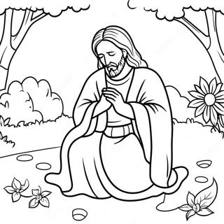 Si Jesus Na Nanalangin Sa Hardin Sa Pahina Ng Kulay 8380 2001
