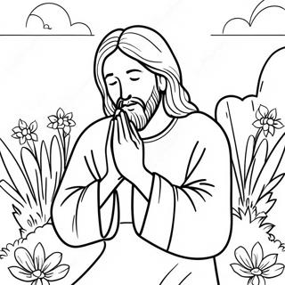 Si Jesus Na Nanalangin Sa Hardin Sa Pahina Ng Kulay 8380 2002