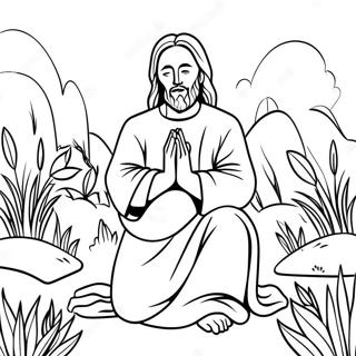 Si Jesus Na Nanalangin Sa Hardin Sa Pahina Ng Kulay 8380 2003