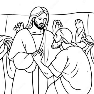 Si Jesus Na Nagpapagaling Sa Mga May Sakit Sa Pahina Ng Kulay 8382 1116