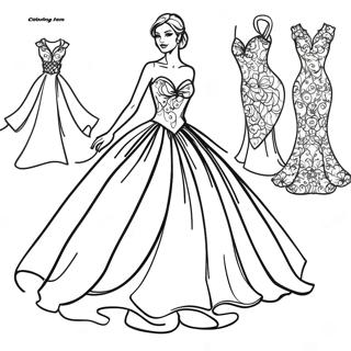 Eleganteng Evening Gown Na Pahina Ng Kulay 84470-25551