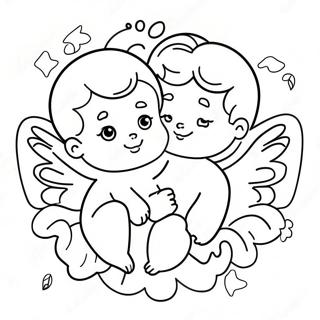 Angelic Na Cherubs Na Pahina Ng Kulay 84522-25590