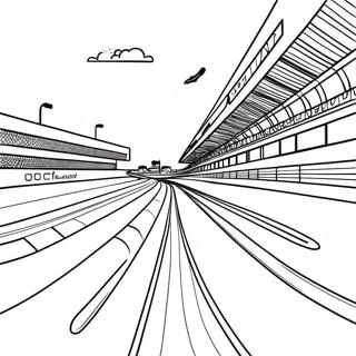 Makulay Na Pahina Ng Kulay Ng F1 Track Scene 84651 25697