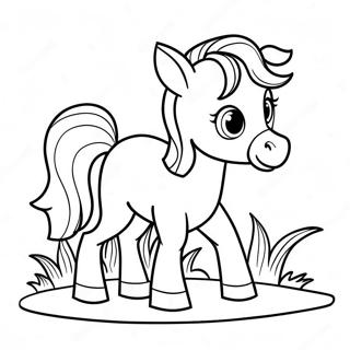 Kaakit Akit Na Sanggol Na Kabayo Na Naglalaro Na Pahina Ng Kulay 84981 26037