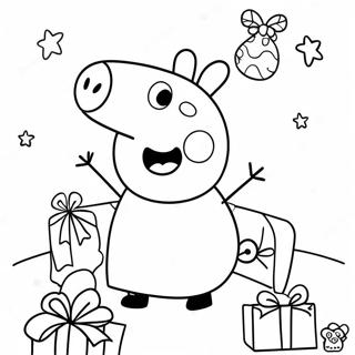 Pasko Ni Peppa Pig Mga Pahina Ng Kulay