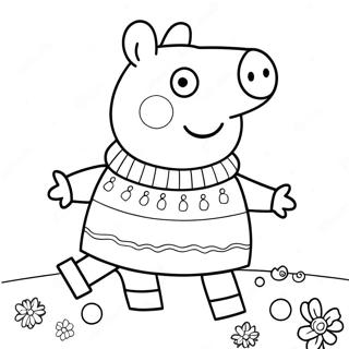 Pahina Ng Kulay Ng Peppa Pig Sa Isang Paskong Sweater 85263-26255