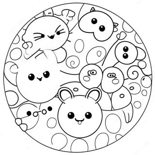 Cute Na Mukha Ng Hayop Sa Mga Bilog Na Pahina Ng Kulay 85546-26477