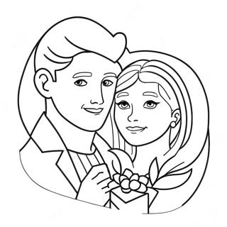 Romantikong Mga Magkasintahan Para Sa Araw Ng Mga Puso Na Pahina Ng Kulay Mga Pahina Ng Kulay