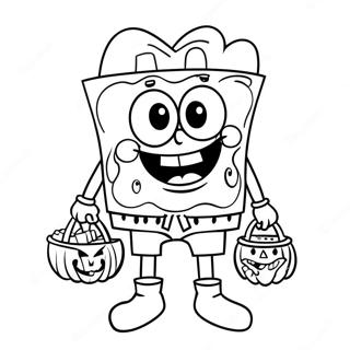 Spongebob Na Pahina Ng Kulay Ng Trick Or Treating 87109-27702