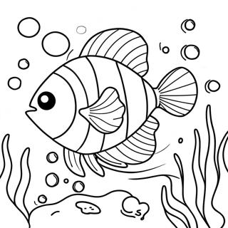 Cute Na Isda Sa Ilalim Ng Tubig Mga Pahina Ng Kulay