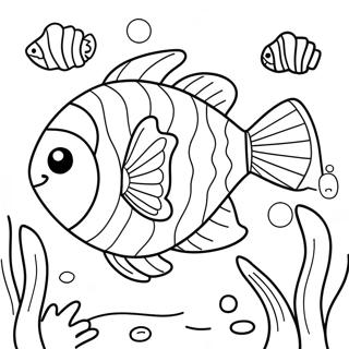 Cute Na Isda Sa Ilalim Ng Tubig Mga Pahina Ng Kulay