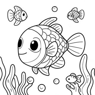 Cute Na Isda Sa Ilalim Ng Tubig Mga Pahina Ng Kulay