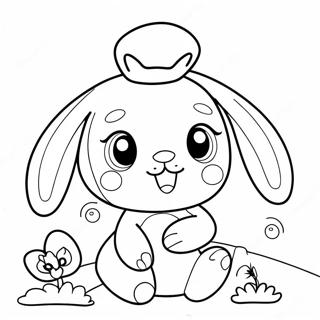 Si My Melody Kasama Ang Cute Na Kuneho Na Pahina Ng Kulay 8743-2184