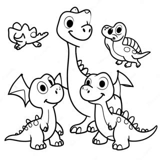 Pahina Ng Kulay Ng Magiliw Na Pamilya Ng Dinosaur 87800-28225