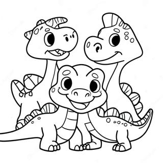 Pahina Ng Kulay Ng Magiliw Na Pamilya Ng Dinosaur 87800-28226