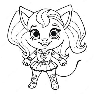 Clawdeen Wolf Sa Nakakatakot Na Kasuotan Sa Pahina Ng Kulay 87876-28288
