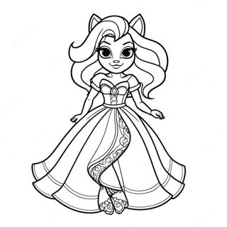 Clawdeen Wolf Sa Napakagandang Damit Na Pahina Ng Kulay 87879-28297