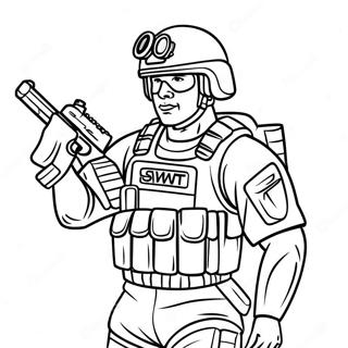 Swat Officer Sa Aksyon Na Pahina Ng Kulay 88032-28586