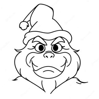 Grinch Na May Santa Hat Na Pahina Ng Kulay 8837-2438