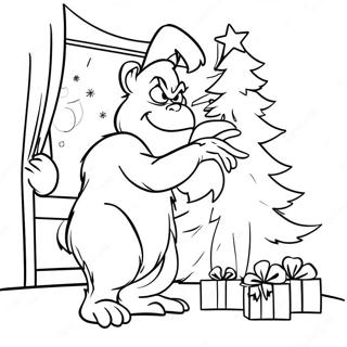 Grinch Na Nagnanakaw Ng Christmas Tree Na Pahina Ng Kulay 8838-573