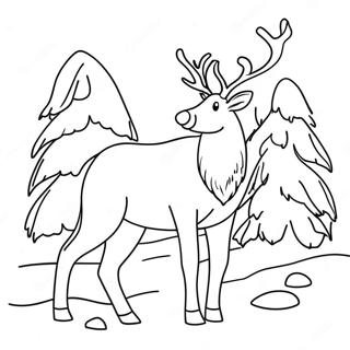 Reindeer Na Pahina Ng Kulay Mga Pahina Ng Kulay