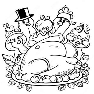Pahina Ng Kulay Ng Pamilya Bluey Thanksgiving Feast 89009-29337
