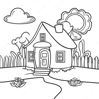 Kaakit Akit Na Maliit Na Bahay Sa Pradera Na Pahina Ng Kulay 89136 29439