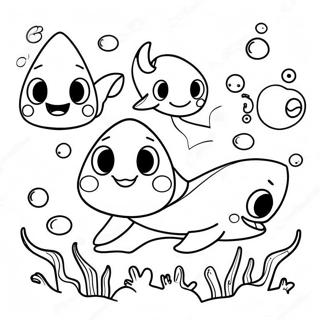 Cute Na Pamilya Ng Baby Shark Na Pahina Ng Kulay 8927 459