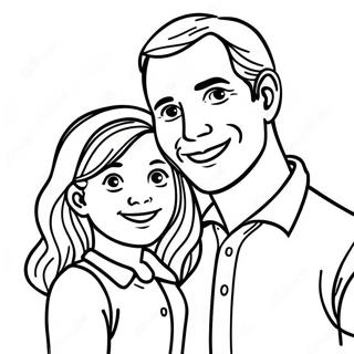 Masayang Anak Na Babae At Tatay Na Pahina Ng Kulay 90456-30462