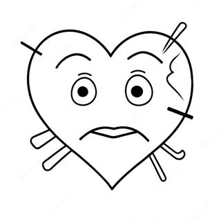 Nakakatawang Sugatang Puso Na May Mata Na Pahina Ng Kulay 90484-30489