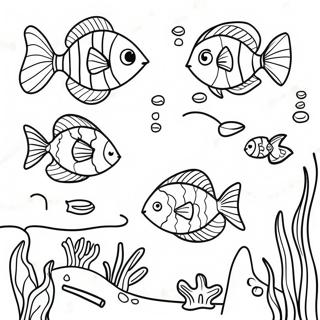 Makulay Na Pahina Ng Kulay Ng Eksena Sa Ilalim Ng Tubig 90510-30510