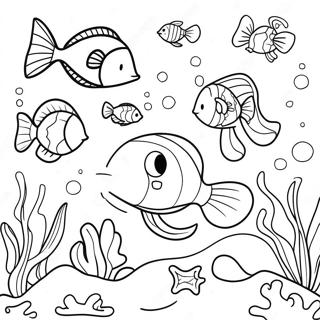 Makulay Na Pahina Ng Kulay Ng Eksena Sa Ilalim Ng Tubig 90510-30512