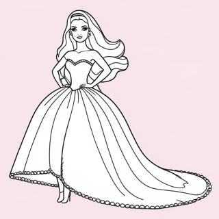 Pahina Ng Kulay Ng Barbie Sa Isang Nagniningning Na Damit 90865-30779