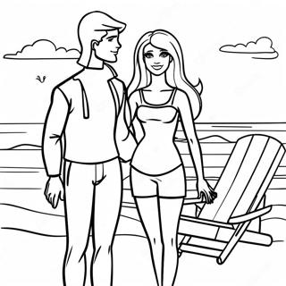 Pahina Ng Kulay Ng Barbie At Ken Sa Tabing Dagat 90866-30784