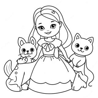 Pahina Ng Kulay Ng Barbie Kasama Ang Mga Cute Na Alaga 90867-30788