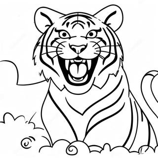 Mabangis Na Tigre Na Umaatungal Na Pahina Ng Kulay 9115-1418