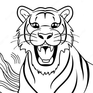 Mabangis Na Tigre Na Umaatungal Na Pahina Ng Kulay 9115-1419